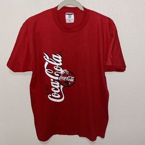 VTG 90s JERZEES Enjoy Coca Cola Pop Bottle Graphic T-Shirt Men's Size M